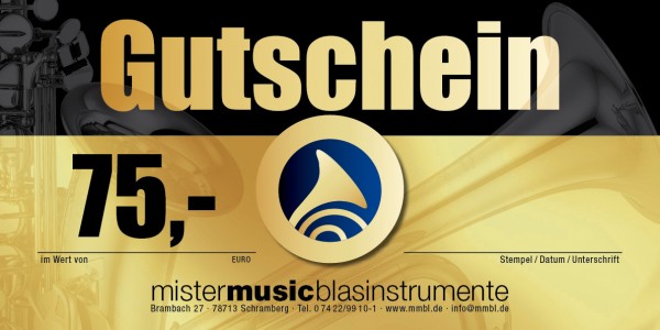 MISTER MUSIC Geschenkgutschein über 75,- €