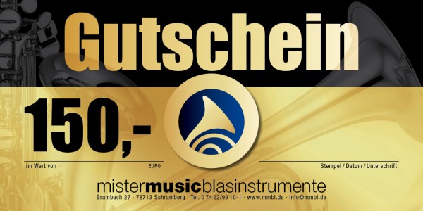 MISTER MUSIC Geschenkgutschein über 150,- €